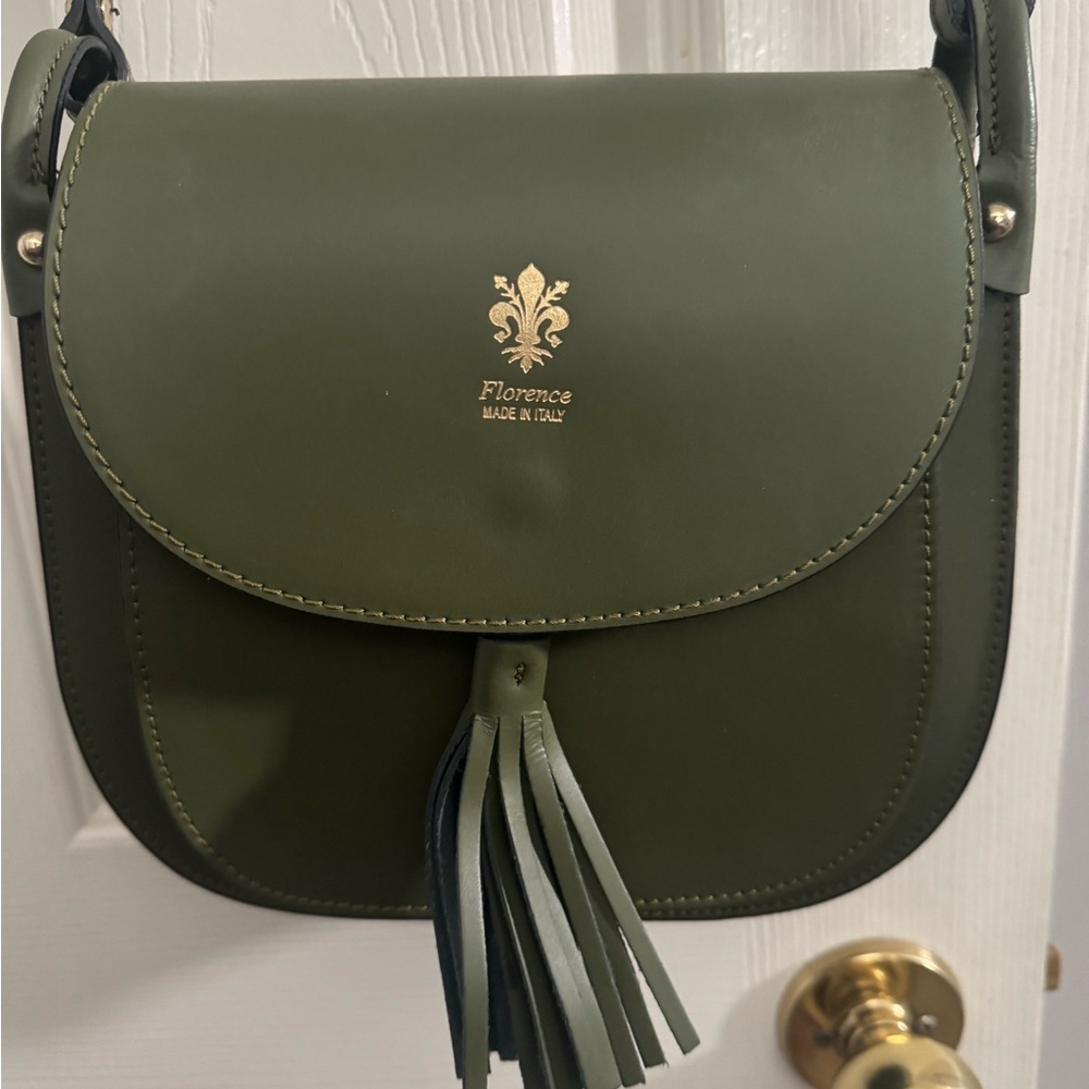 Green Leather Crossbody Bag